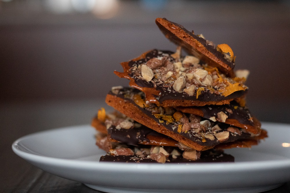 naturSource Chocolate Orange Sponge Toffee with Maple Almonds Recipe